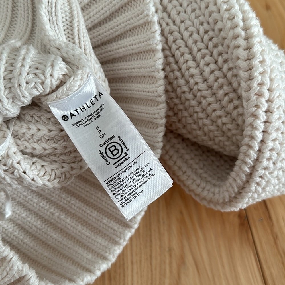 Athleta Ivory Cableknit Pullover - image 6